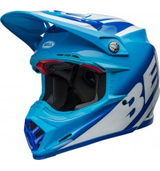 Casco Bell Moto-9S Flex Rail Azul Blanco Brillo |800795800|