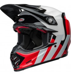 Casco Bell Moto-9S Flex Hello Cousteau Stripes Blanco Brillo Rojo