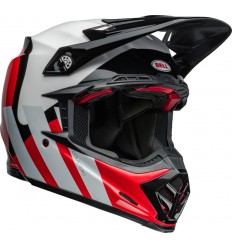 Casco Bell Moto-9S Flex Hello Cousteau Stripes Blanco Brillo Rojo