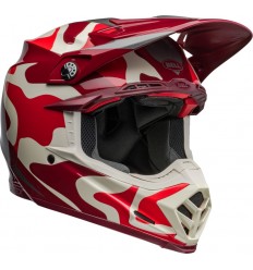 Casco Bell Moto-9S Flex Ferrandis Méchant Rojo Plata Brillo|800796000|