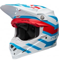 Casco Bell Moto-9S Flex Banshee Blanco Brillo Rojo |800774801|