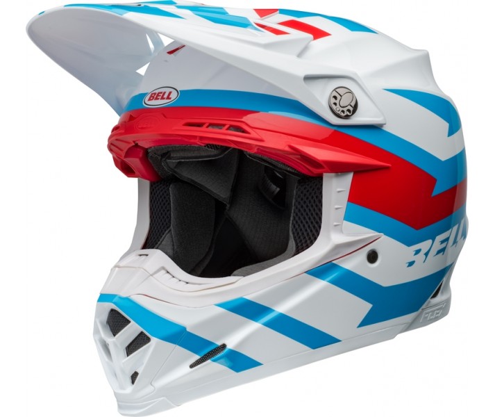 Casco Bell Moto-9S Flex Banshee Blanco Brillo Rojo |800774801|