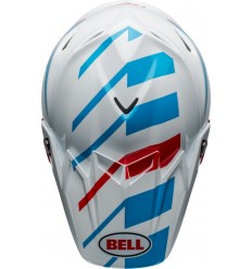 Casco Bell Moto-9S Flex Banshee Blanco Brillo Rojo |800774801|