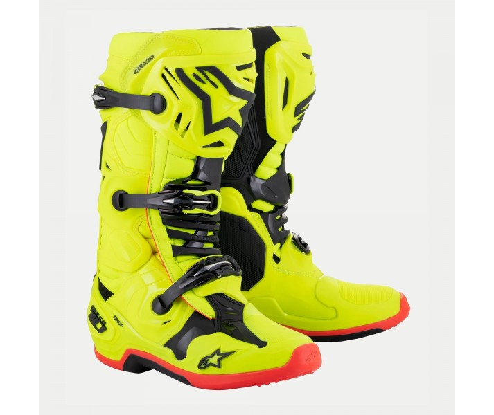 Botas Alpinestars Tech 10 Amarillo Fluor Negro Rojo Fluor |2010020-533|