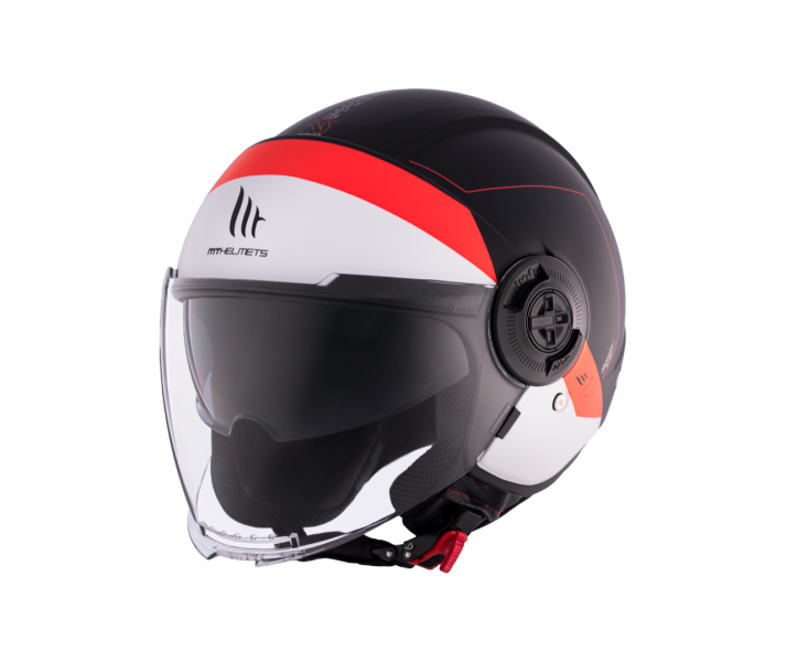 Casco Mt Viale Sv S 68 Unit A5 Blanco Negro Rojo Mate |13258650533|