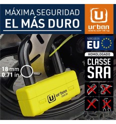 Candado Moto Disco Urban 75 Mini U B-D, 18-75X48Mm |U75|