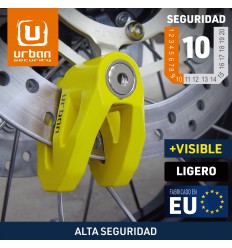 Candado Moto Urban Alarm Disk UR2D Disklock Ø 10 Amarillo |UR208Y|