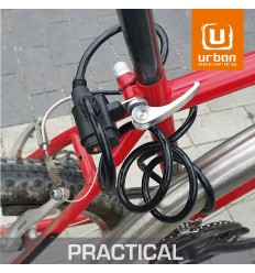 Candado Moto Urban Security Maxton Cable Espiral+Soporte Ø 8 - 150cm |450/P|