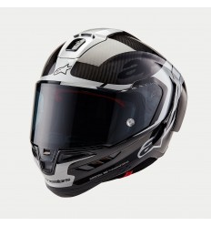 Casco Alpinestars Supertech R10 Element Negro Carbon Plata Brillo