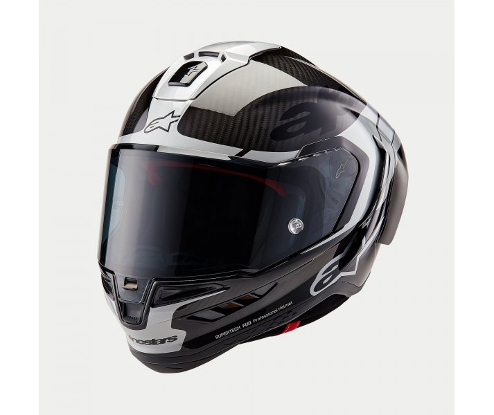 Casco Alpinestars Supertech R10 Element Negro Carbon Plata Brillo