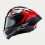 Casco Alpinestars Supertech R10 Element Negro Carbon Rojo Blanco Brillo