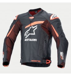 Chaqueta Alpinestars Gp Plus R V4 Rideknit Cuero Negro Rojo Fluor Blanco |310032