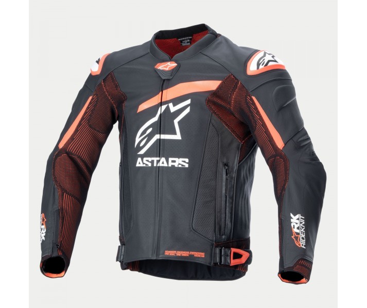 Chaqueta Alpinestars Gp Plus R V4 Rideknit Cuero Negro Rojo Fluor Blanco |310032