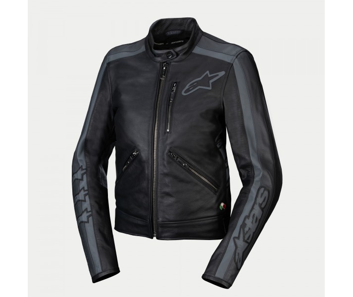 Chaqueta Alpinestars Mujer Dyno Cuero Negro Gris |3113924-1296|