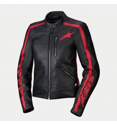 Chaqueta Alpinestars Mujer Dyno Cuero Negro Rojo |3113924-1346|