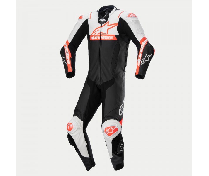 Mono Alpinestars Missile V2 Ward Cuero Negro Blanco Rojo Fluor |3151824-1231|