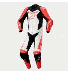 Mono Alpinestars Gp Force Lurv 1Pc Cuero Rojo Fluor Blanco Negro |3152124-3022|