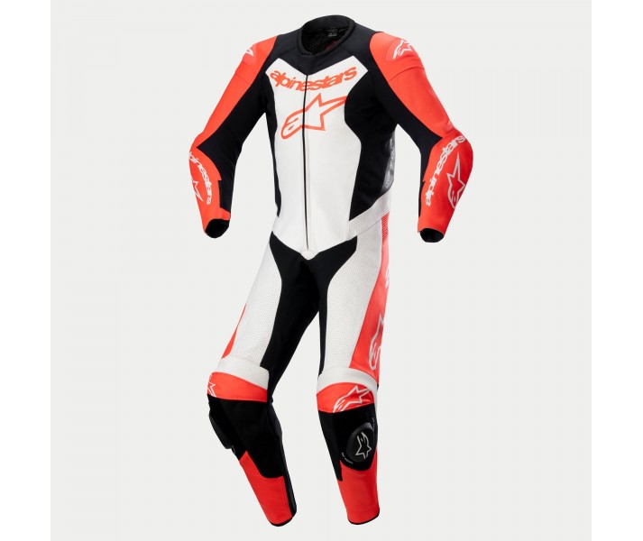 Mono Alpinestars Gp Force Lurv 1Pc Cuero Rojo Fluor Blanco Negro |3152124-3022|