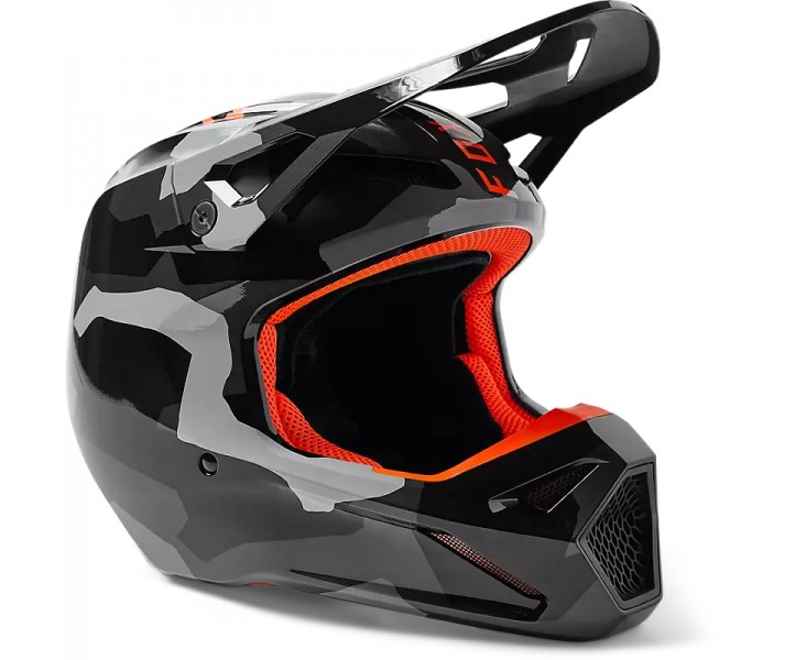 Casco Fox Infantil V1 Bnkr Camuflaje Gris |29737-033|