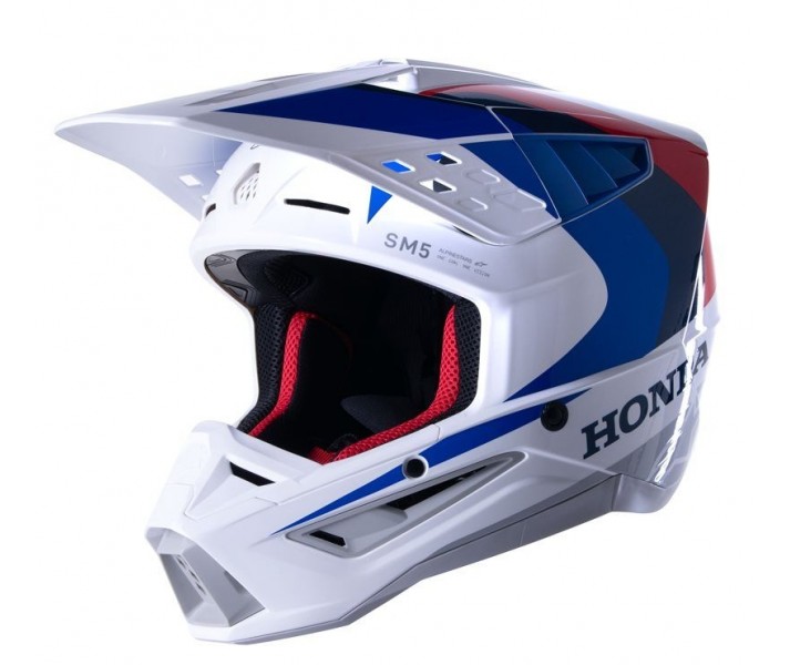 Casco Alpinestars Honda S-M5 Blanco Azul Rojo Glossy |8308023-2217|