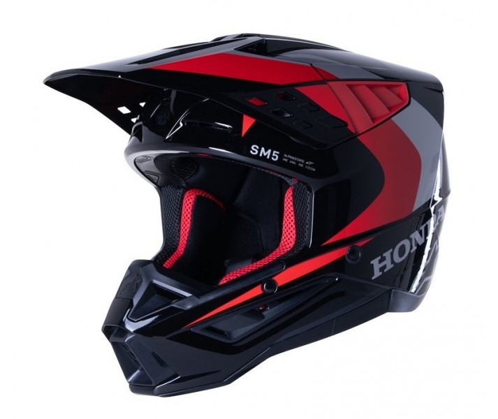 Casco Alpinestars Honda S-M5 Negro Rojo Glossy |8308023-1333|