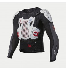 Peto Alpinestars Honda Bionic Plus V2 Protection Negro Blanco Azul Brillo Rojo