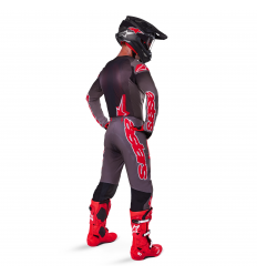 Traje Alpinestars Supertech Lipan Negro Gris Rojo Brillo