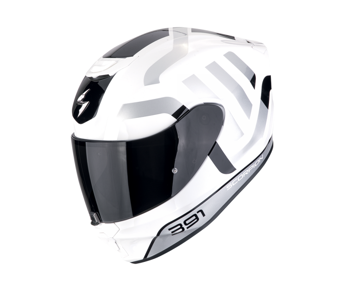 Casco Scorpion Exo-391 Arok Blanco Negro Plata |139-417-286|