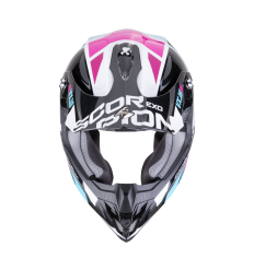 Casco Scorpion Vx-16 Evo Air Analog Metal Negro Azul Rosa |146-475-352|