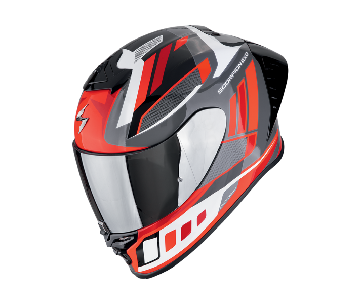 Casco Scorpion Exo-R1 Evo II Air Vital Gris Blanco Rojo |111-503-367|