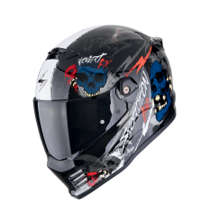 Casco Scorpion Covert Fx Skullz Negro Gris Rojo |186-502-339|