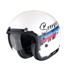 Casco Scorpion Belfast Evo Adonis Blanco Rojo Azul |78-497-359|