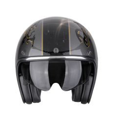 Casco Scorpion Belfast Evo Drive Fast Plata Negro Oro |78-498-364|