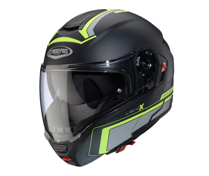 Casco Caberg Levo X Elite Negro Gris Amarillo Fluor |C0GF60L6|