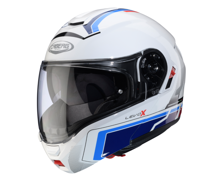 Casco Caberg Levo X Elite Blanco Rojo Azul Azul Claro |C0GF60O5|