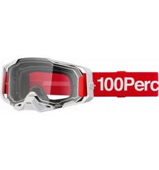 Máscara 100% Armega Corbin Rojo Blanco Lente Transparente
