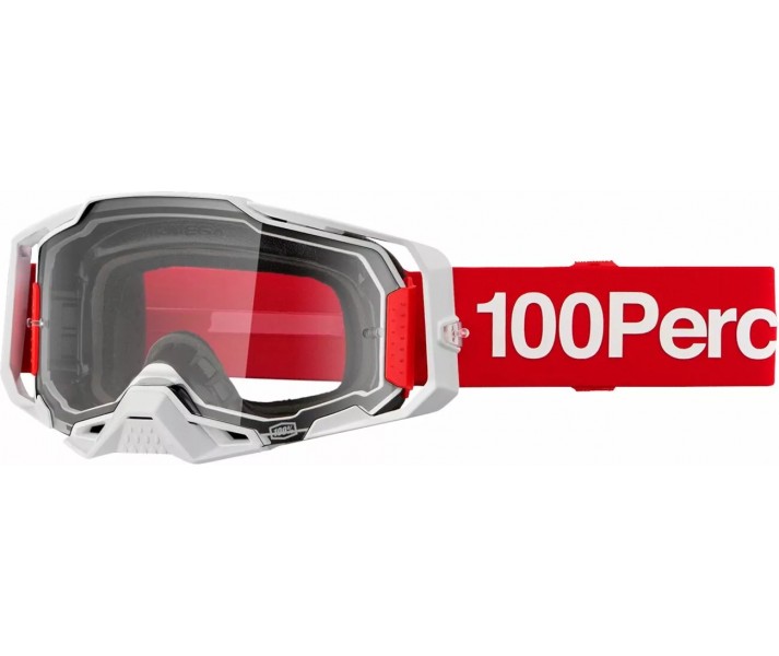 Máscara 100% Armega Corbin Rojo Blanco Lente Transparente