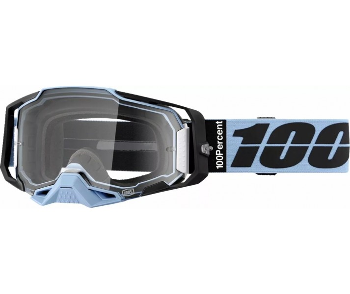 Máscara 100% Armega Petros Azul Negro Lente Transparente