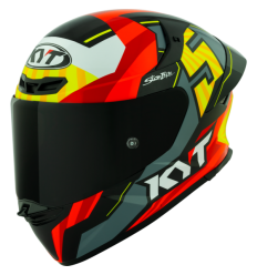 Casco Kyt Tt-Revo Flux Rojo Gris Amarillo |Y6TR0008|