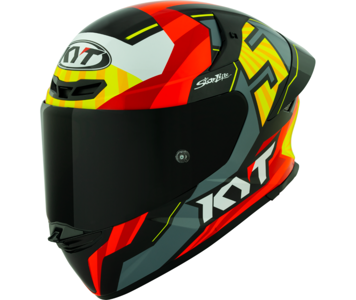 Casco Kyt Tt-Revo Flux Rojo Gris Amarillo |Y6TR0008|