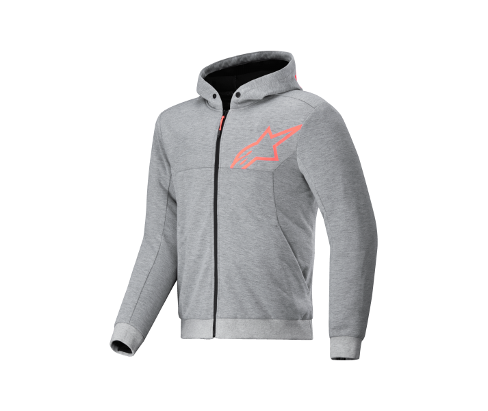 Sudadera Alpinestars Chrome V2 Sport Gris Brezo Rojo Fluor |4200325-9199|