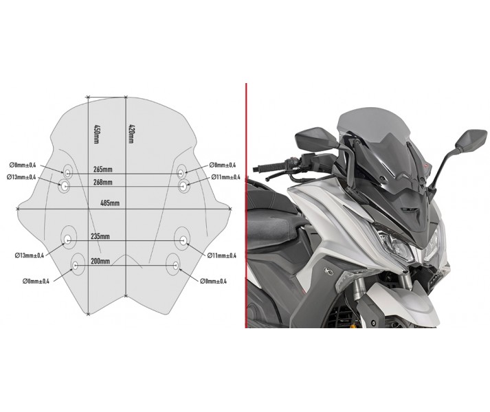 Parabrisas Givi Kymco AK 550 ETS (17 - 24) Ahumado |D6110S|