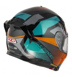Casco Nzi Go Rider Duo Quadri Negro Naranja Verde Mate|150336A407|