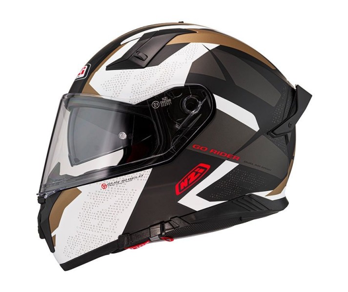 Casco Nzi Go Rider Duo Trident Negro Gris Oro Mate |150336A412|