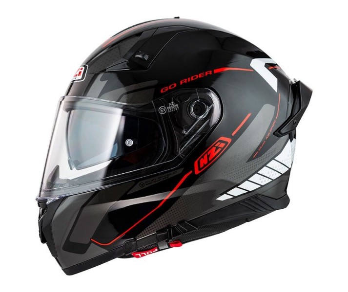 Casco Nzi Go Rider Duo Motion Negro Antracita Blanco Brillo |150336A413|