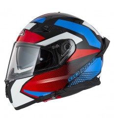 Casco Nzi Go Rider Duo Quadri Negro Rojo Azul Brillo |150336A415|
