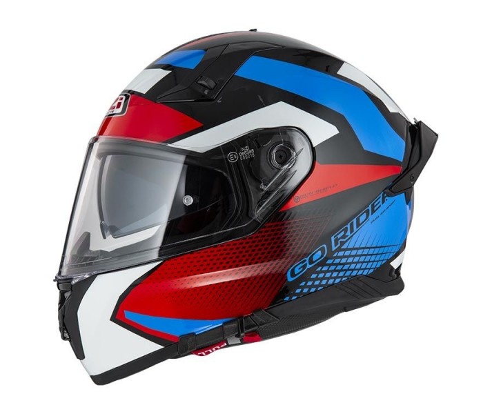 Casco Nzi Go Rider Duo Quadri Negro Rojo Azul Brillo |150336A415|