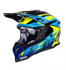 Casco Just1 J-39 Revo Azul Amarillo Fluor Negro |60600401120080|