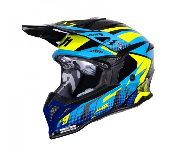 Casco Just1 J-39 Revo Azul Amarillo Fluor Negro |60600401120080|