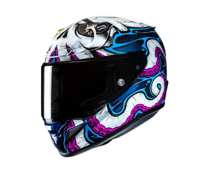Casco Hjc Rpha12 Kraken Blanco Azul Violeta |12992805|